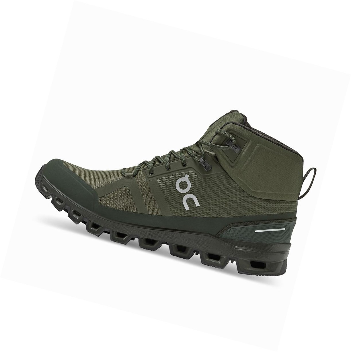 Buty Trekkingowe Męskie On Cloudrock Nieprzemakalne Oliwkowe | 371492-TKG