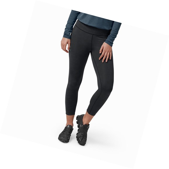 Running Leggings Damskie On Tights 7/8 Czarne | 983705-XIF