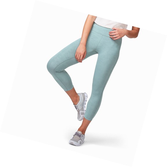 Running Leggings Damskie On Tights 7/8 Oliwkowe | 185739-XNT